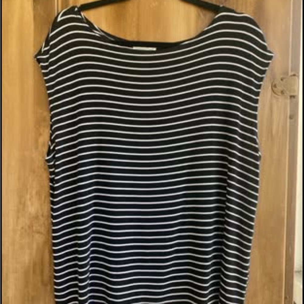 Black and White Striped Women's Top